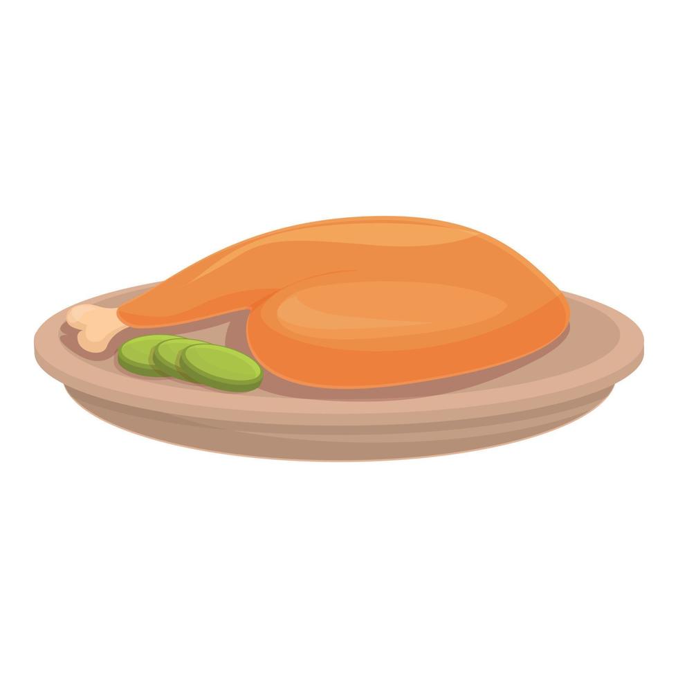 Grill chicken icon cartoon vector. Caribbean food vector