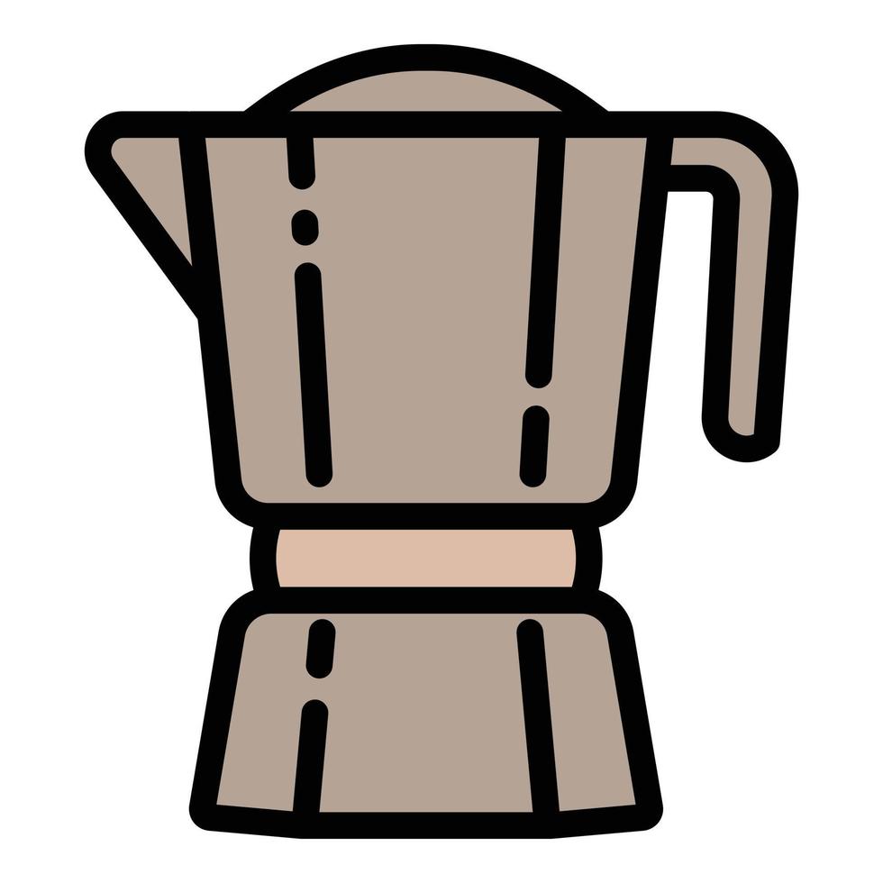 vector de contorno de icono de cafetera. taza de la máquina