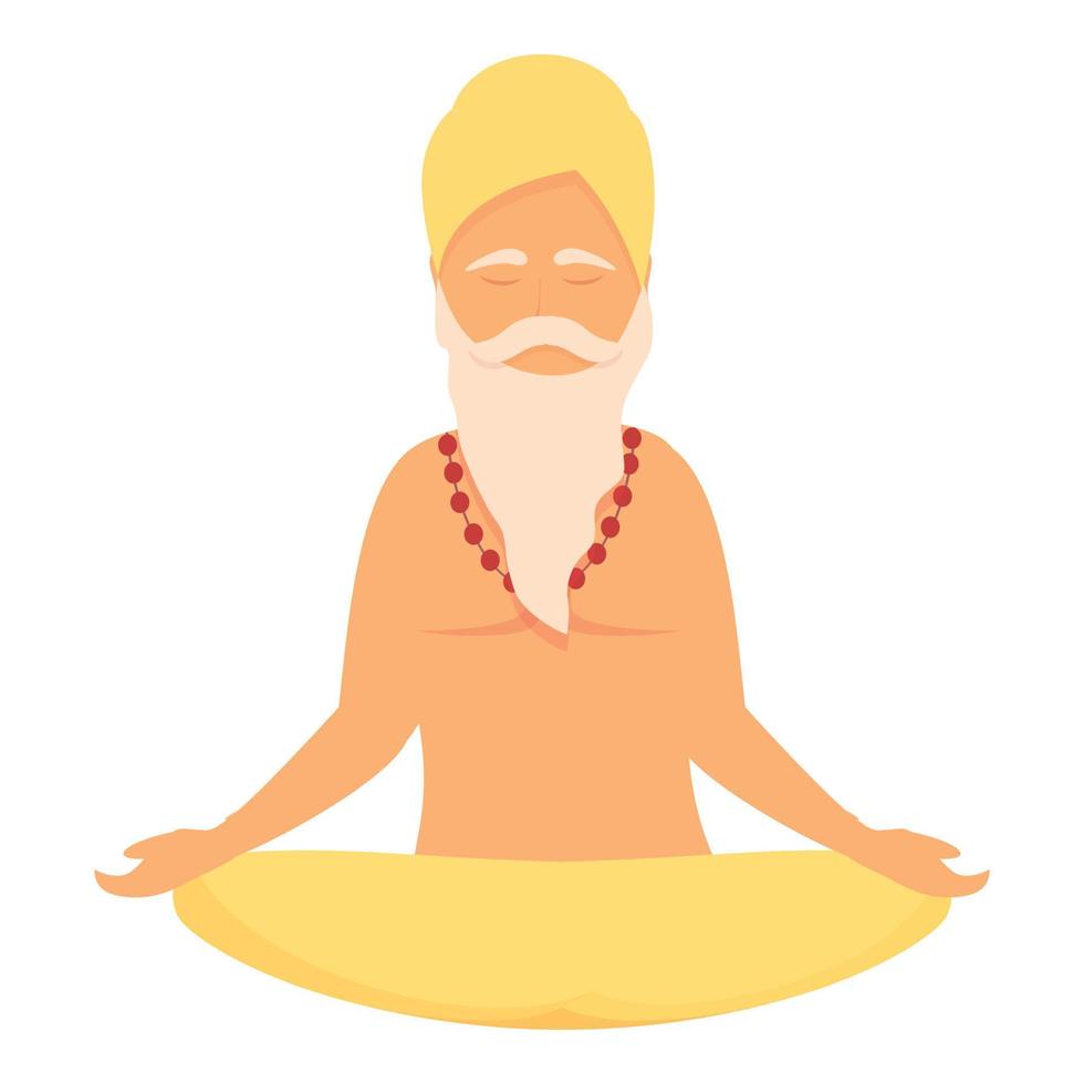 Saint yoga man icon cartoon vector. Rishi meditation vector