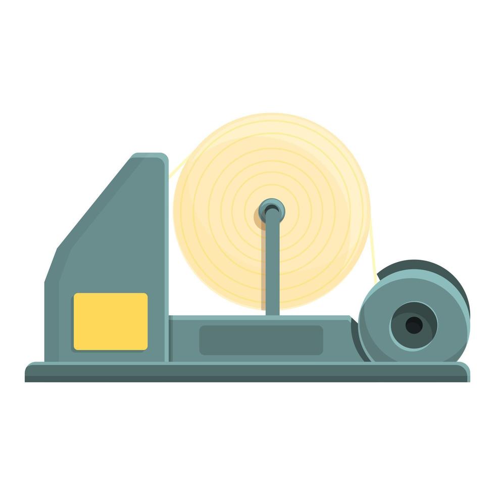 icono de producción de papel de maquinaria, estilo de dibujos animados vector