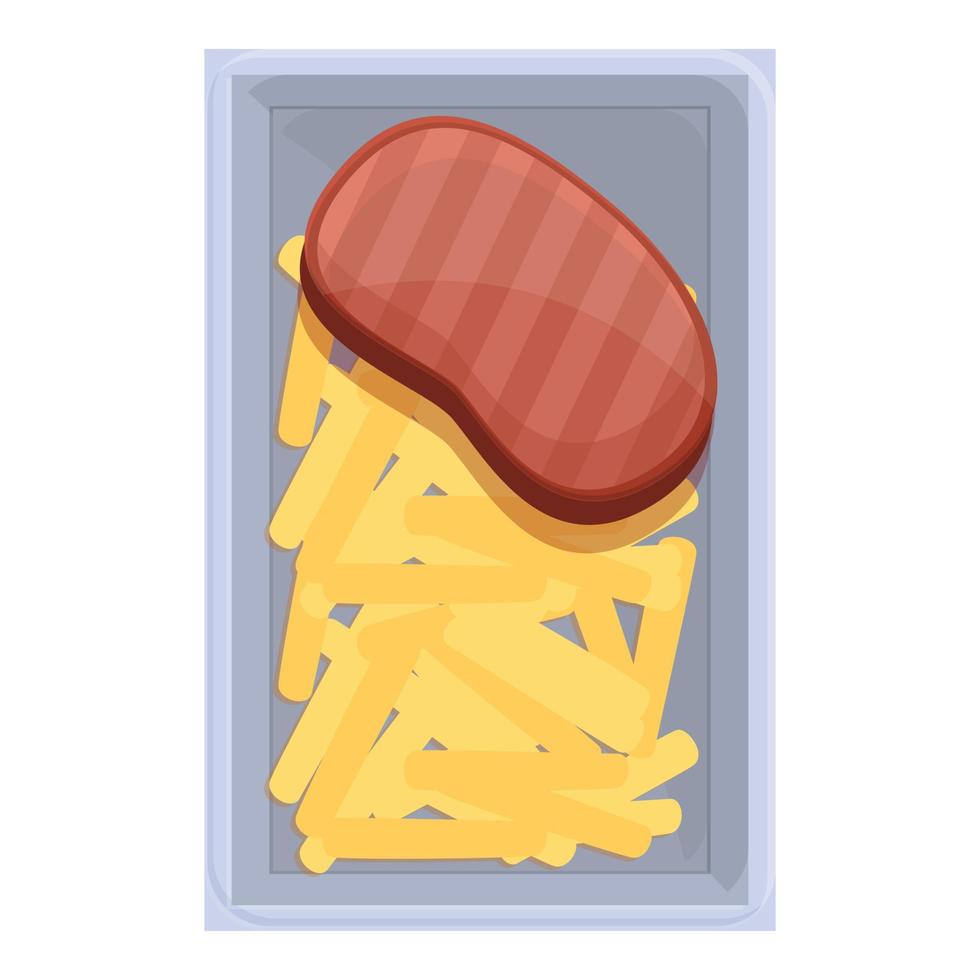 Pasta food airline icon, cartoon style vector