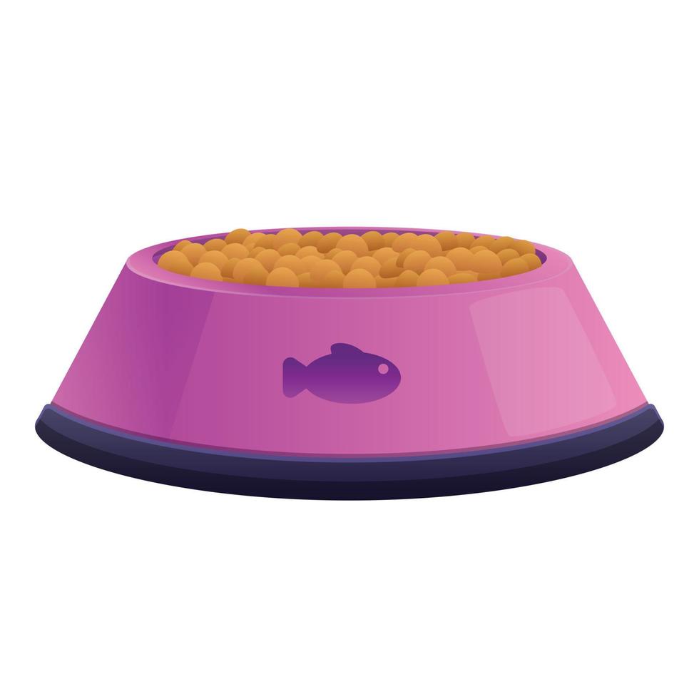 Fish cat food icon, cartoon style vector