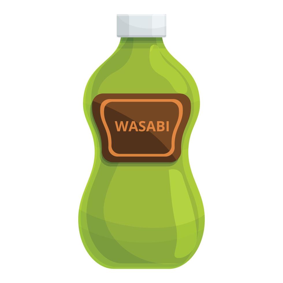 icono de botella de wasabi, dibujos animados y estilo plano vector