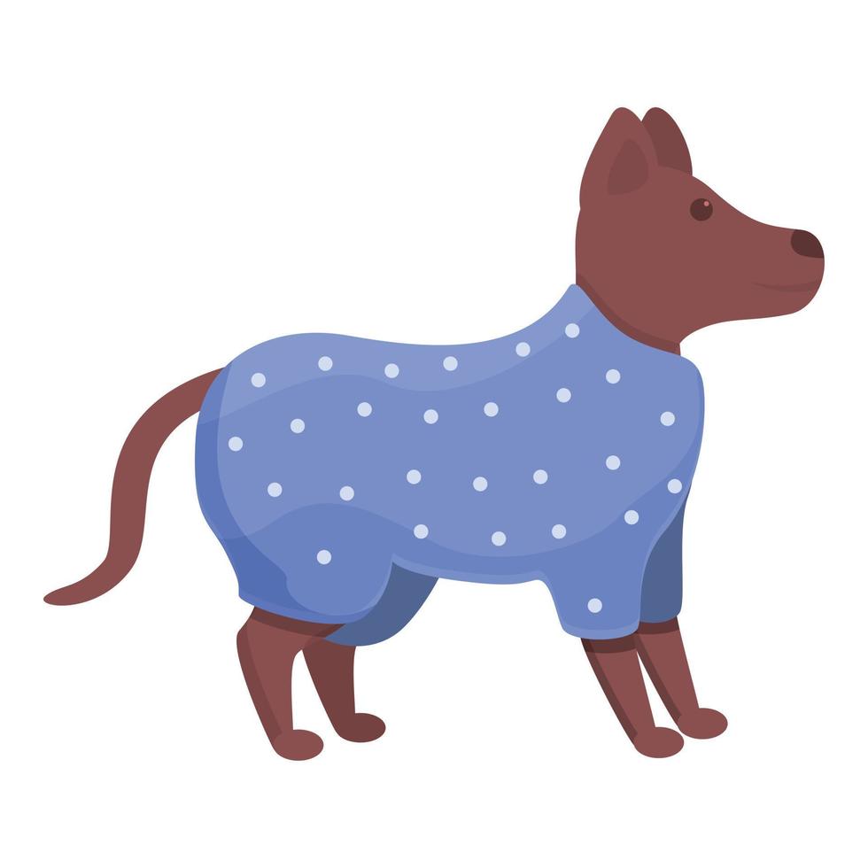 icono de ropa de perro punteado, estilo de dibujos animados vector