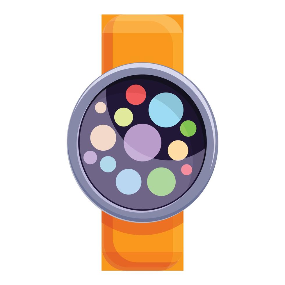 Colorful smart watch icon, cartoon style vector