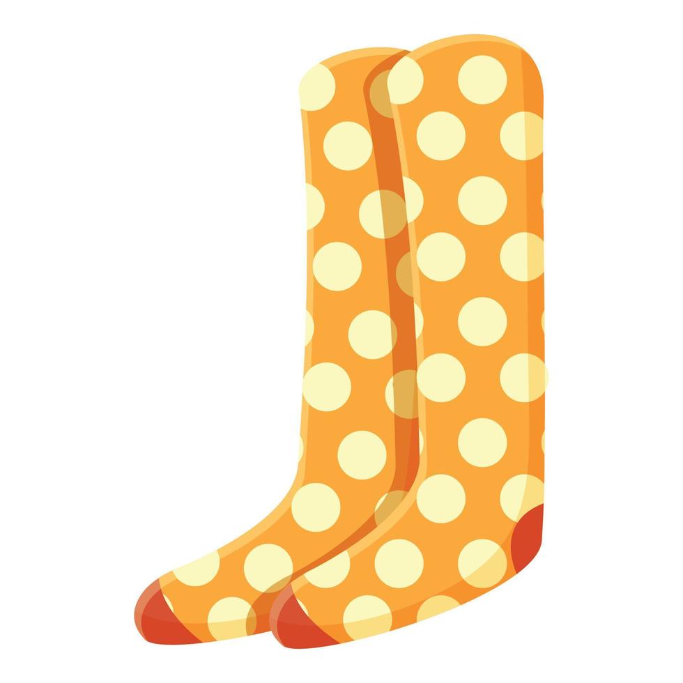 Polka stockings icon cartoon vector. Winter sock vector
