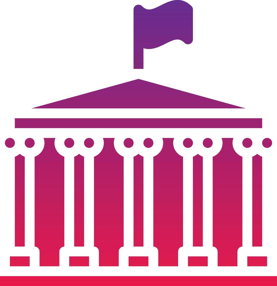 musuem bank roman architecture building - solid gradient icon vector