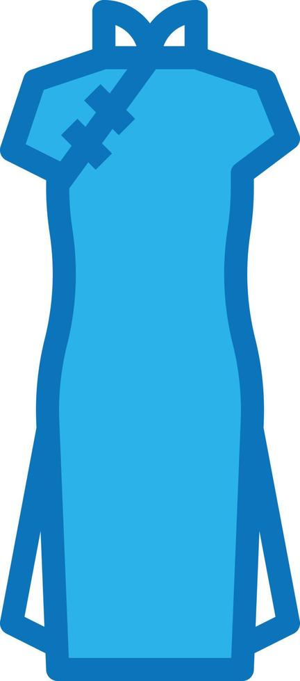 cheongsam dress woman china travel - blue icon vector