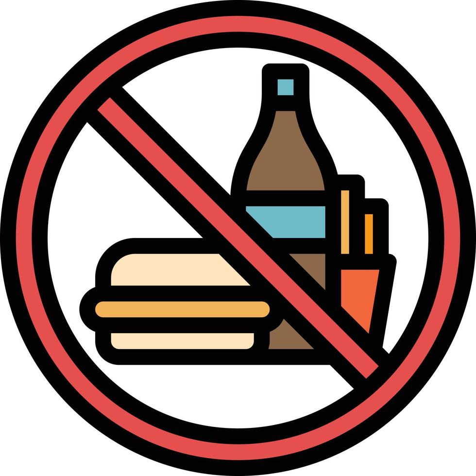 junk food no diet nutrition - filled outline icon vector