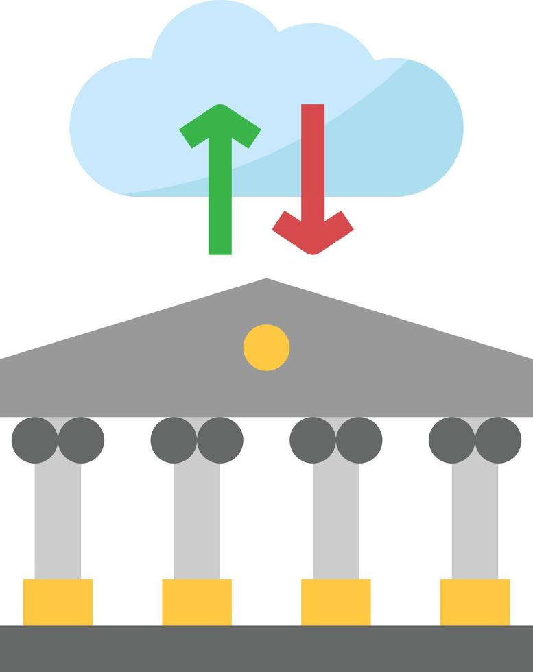 cloud banking online server sync banking - flat icon vector