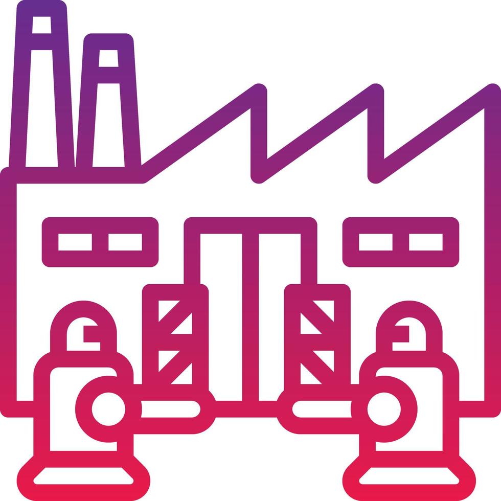 factory robots ai artificial intelligence - gradient icon vector