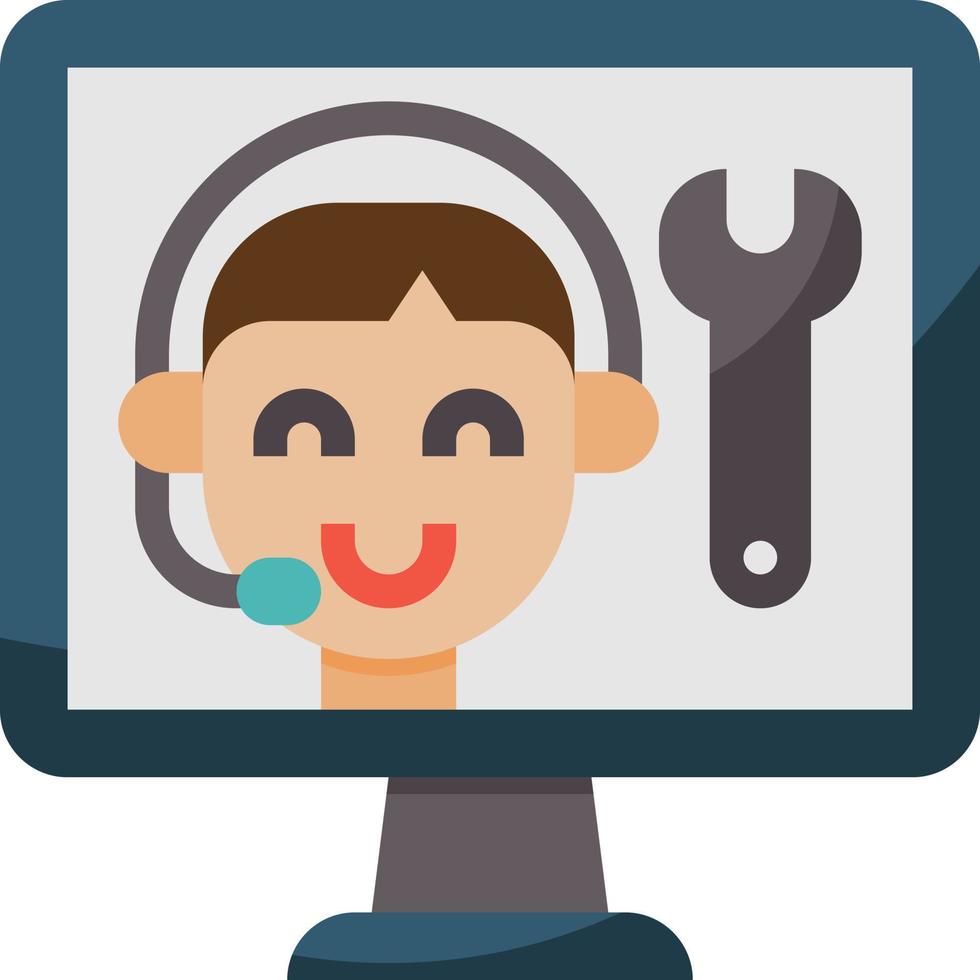 support technical call center technicial seo - flat icon vector