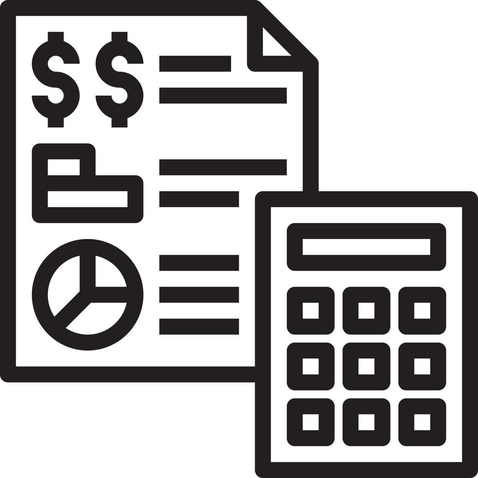 statement financial statistic analytic banking - outline icon vector