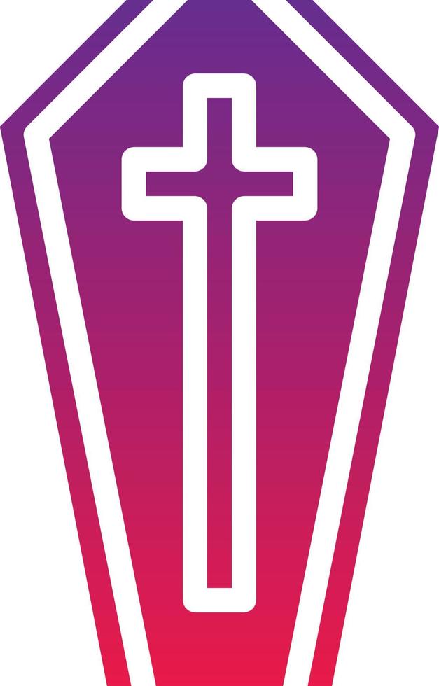 coffin corpse vampire tomb halloween - solid gradient icon vector