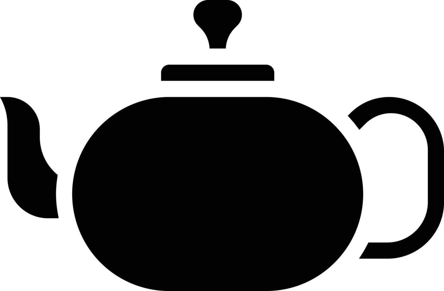 tea pot hot herbal kitchen - solid icon vector