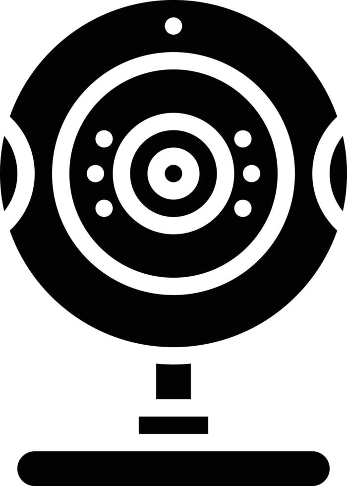 webcam camera recorder computer accessory - solid icon vector