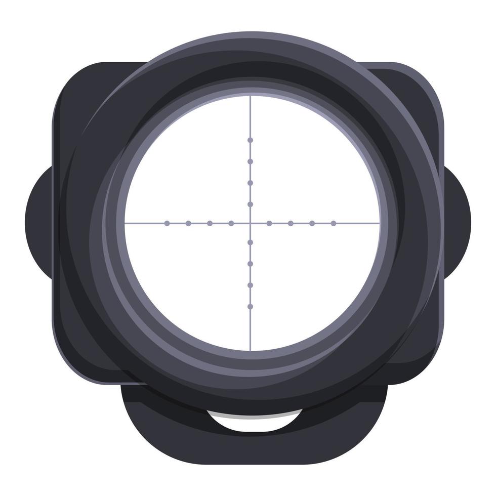 Sniper scope sight icon, cartoon style vector