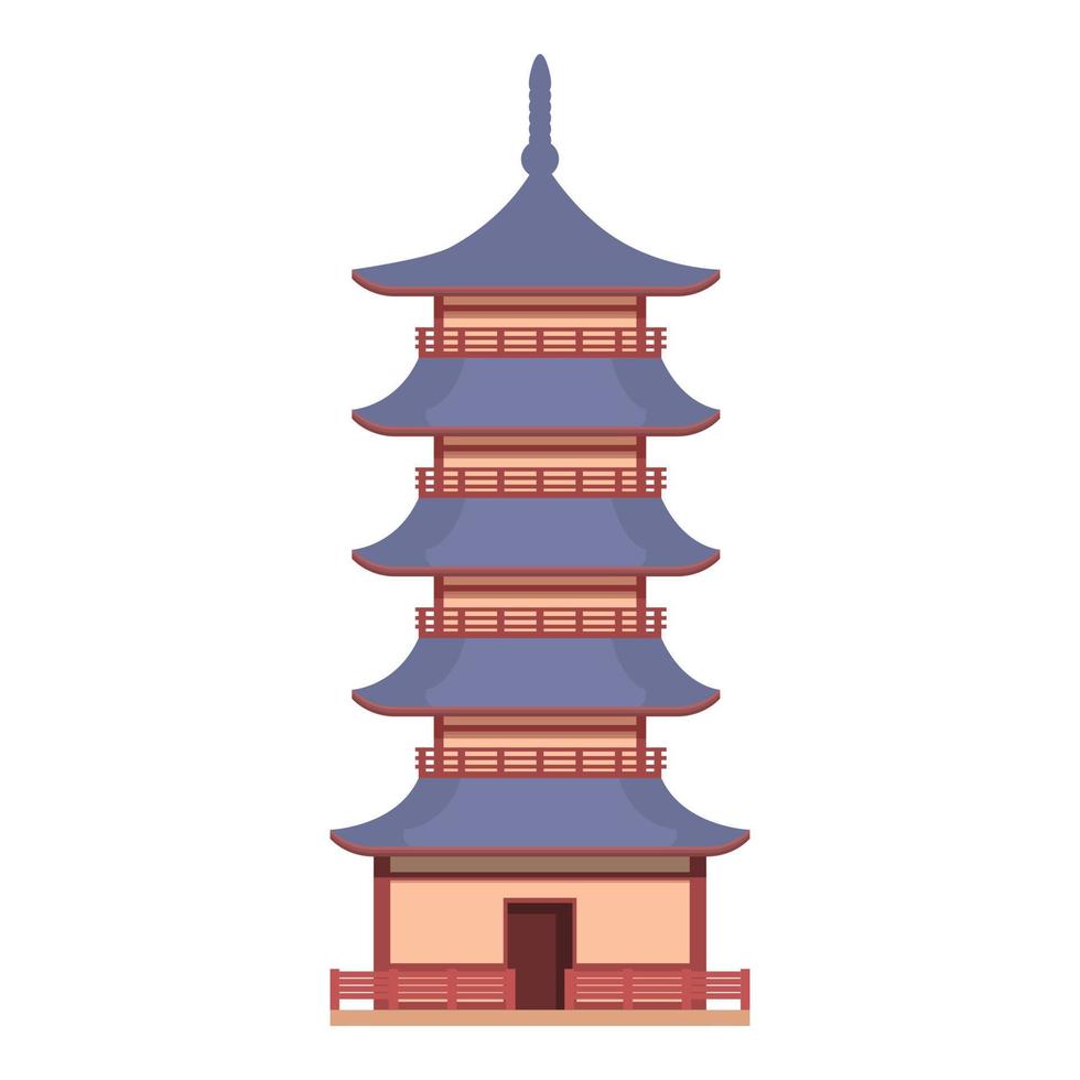 Ancient pagoda icon cartoon vector. China building vector