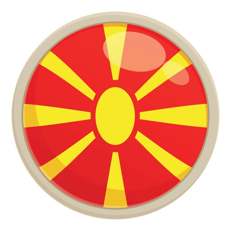 Flag circle icon cartoon vector. North Macedonia vector