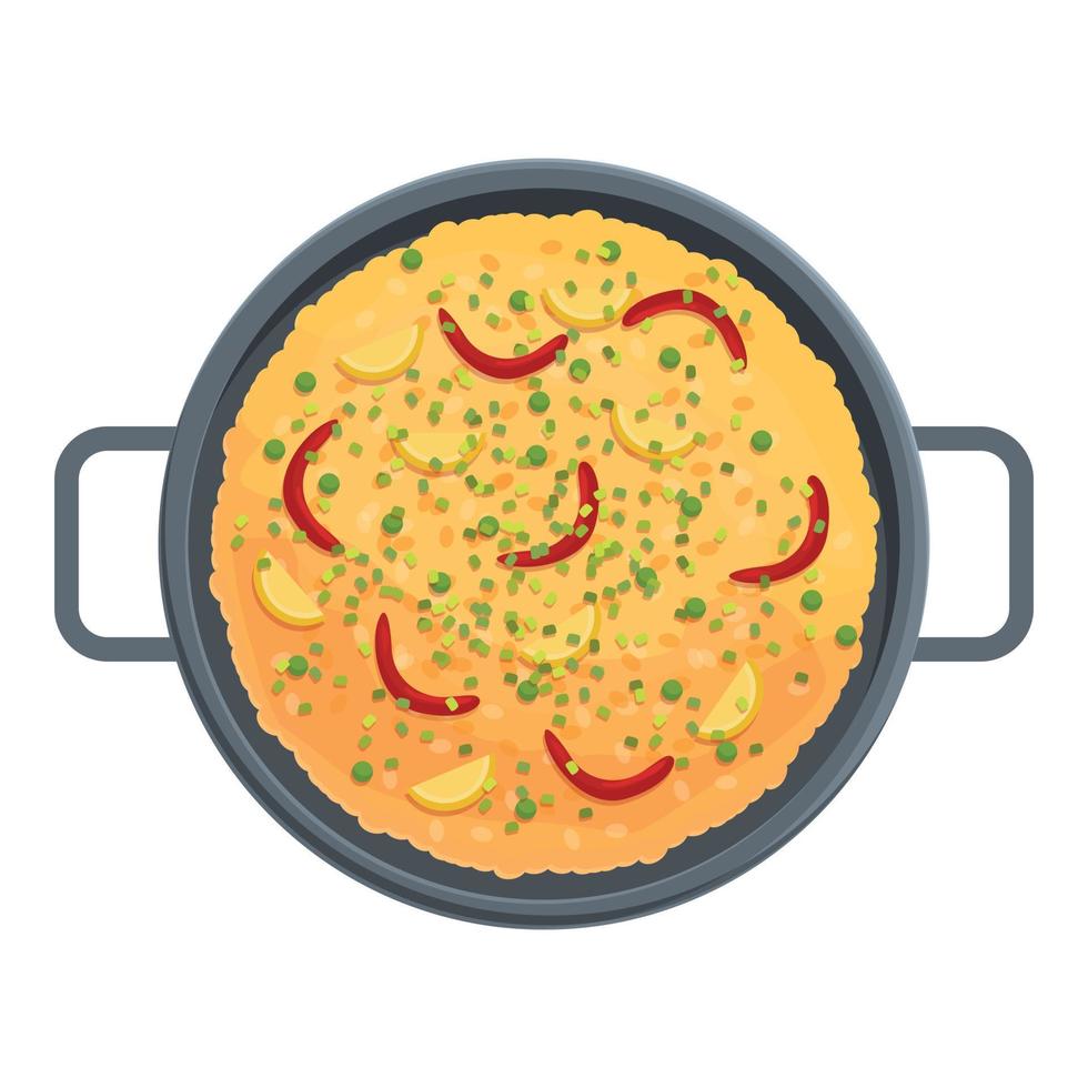 icono de paella mariscos vector de dibujos animados. comida española