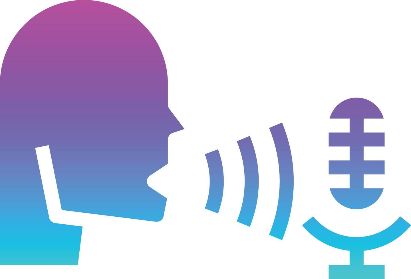 voice command talk speech multimedia - gradient solid icon vector