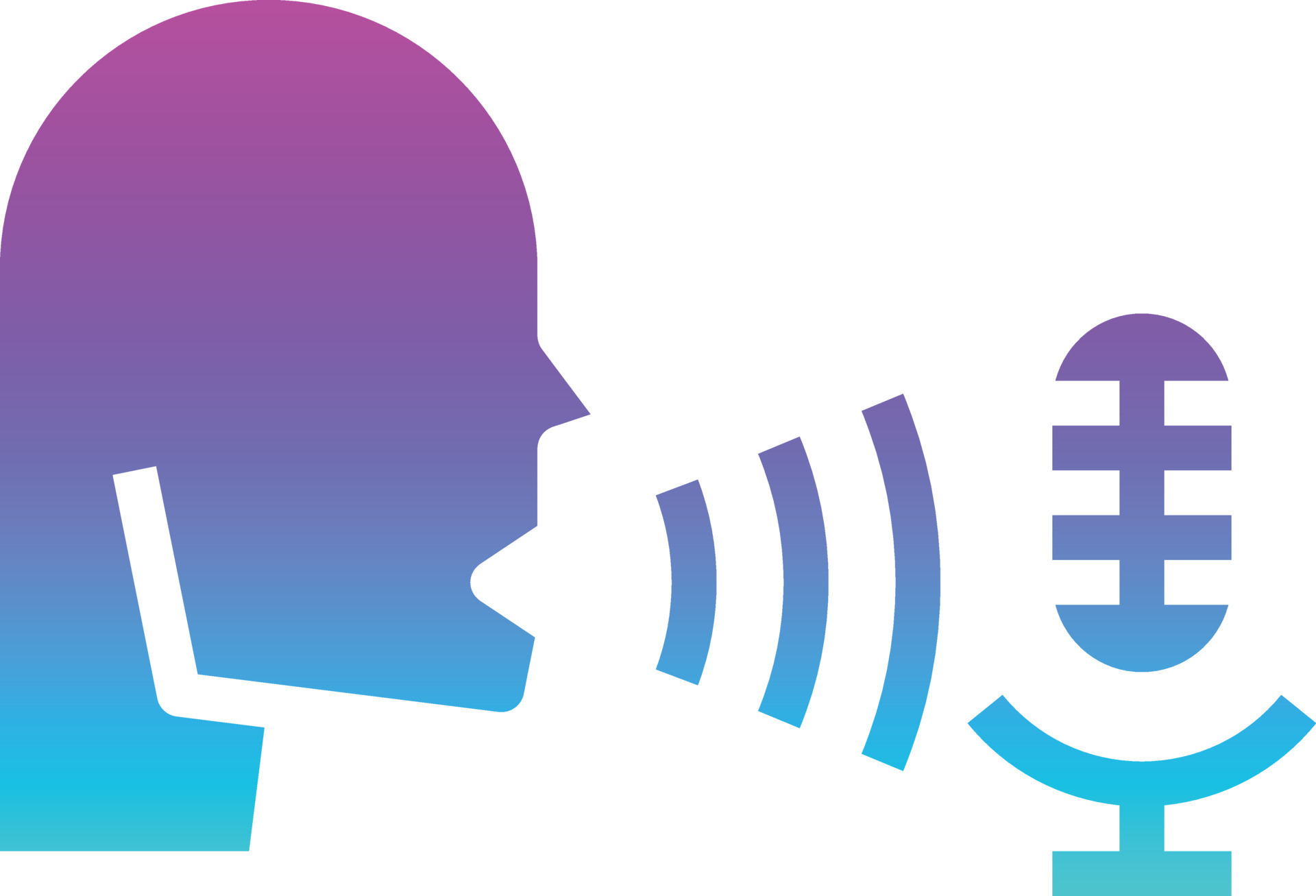voice command talk speech multimedia - gradient solid icon 14358233 ...