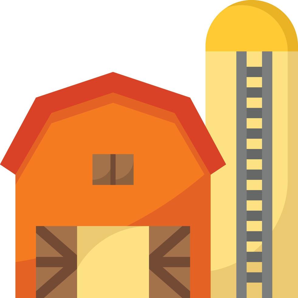 barn farm crop farmer building - flat icon vector