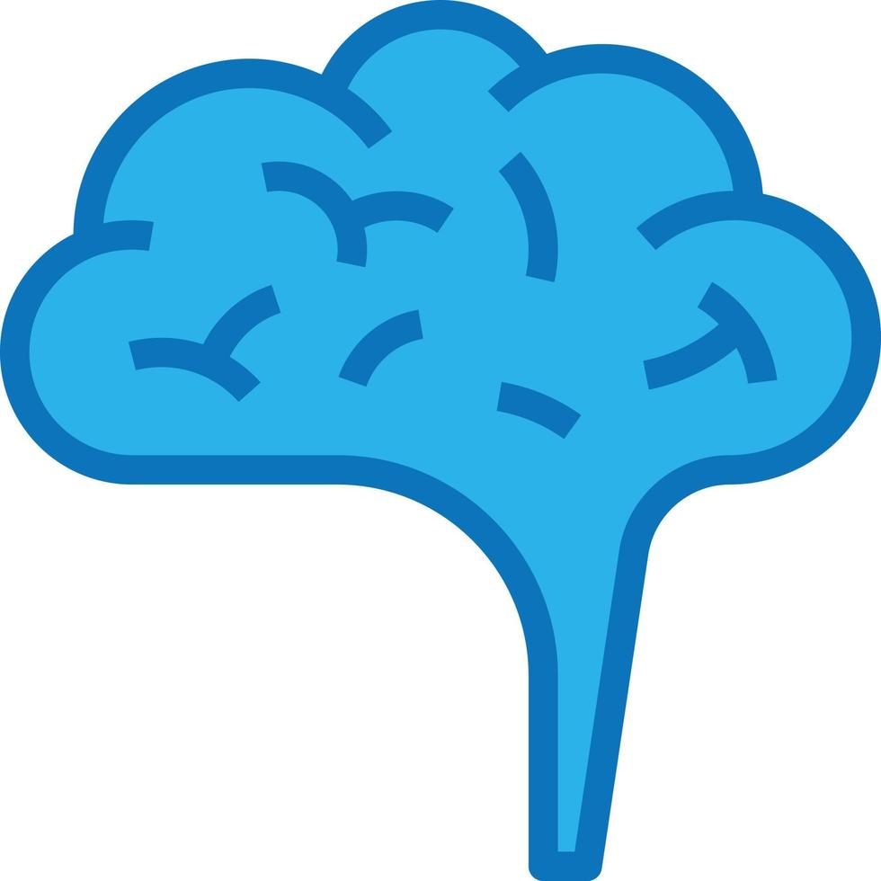 idea creativa del órgano cerebral - icono azul vector