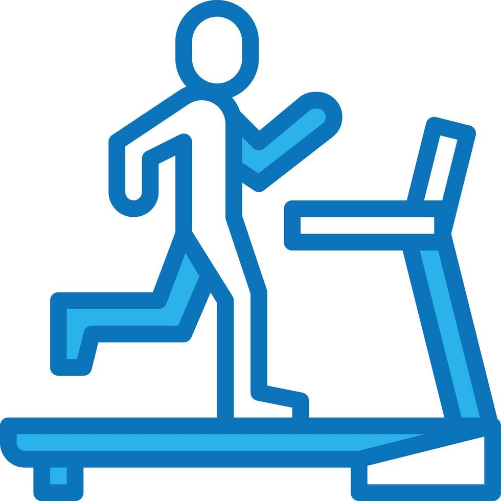 treadmill run running diet nutrition - blue icon vector
