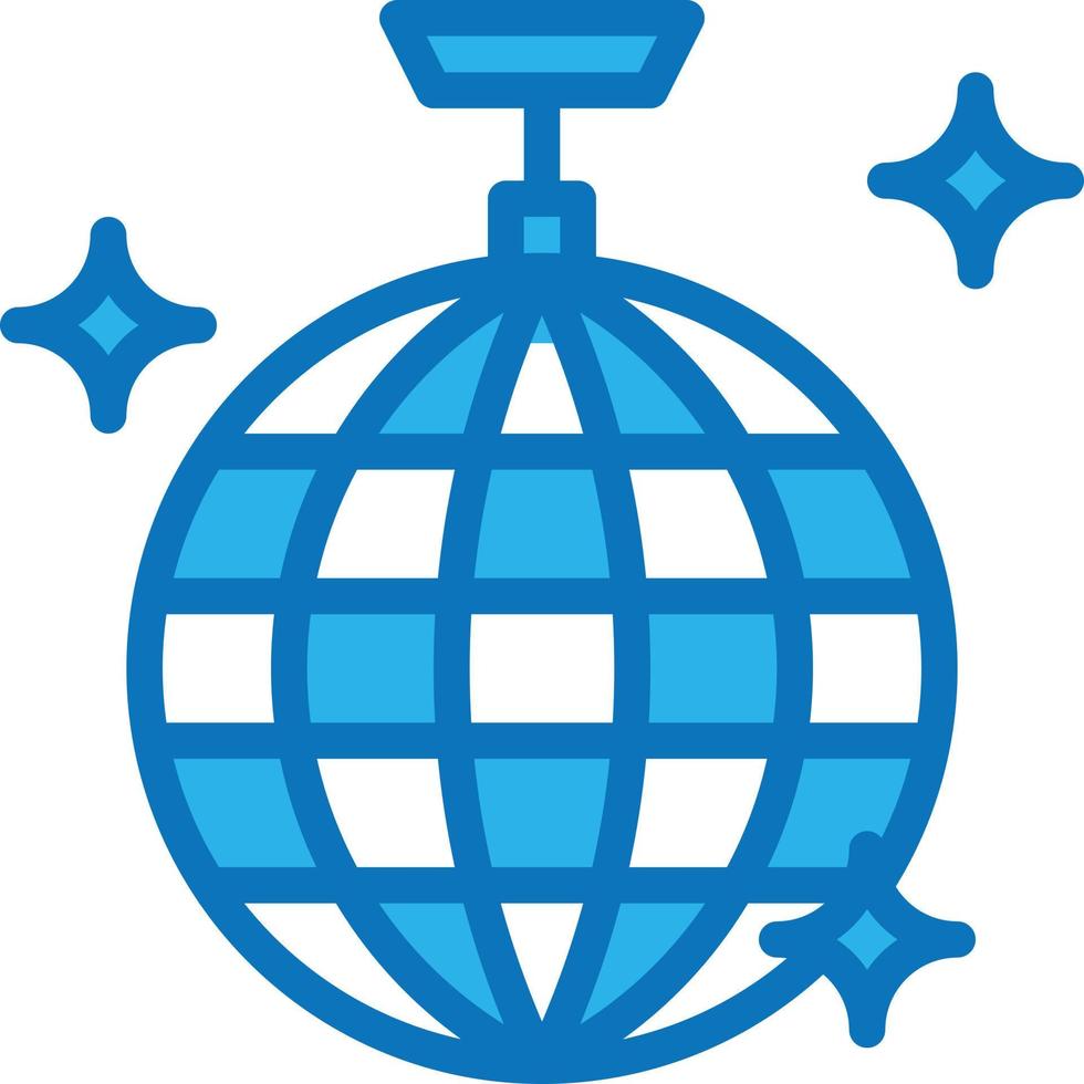 disco ball reflect party entertainment - blue icon vector