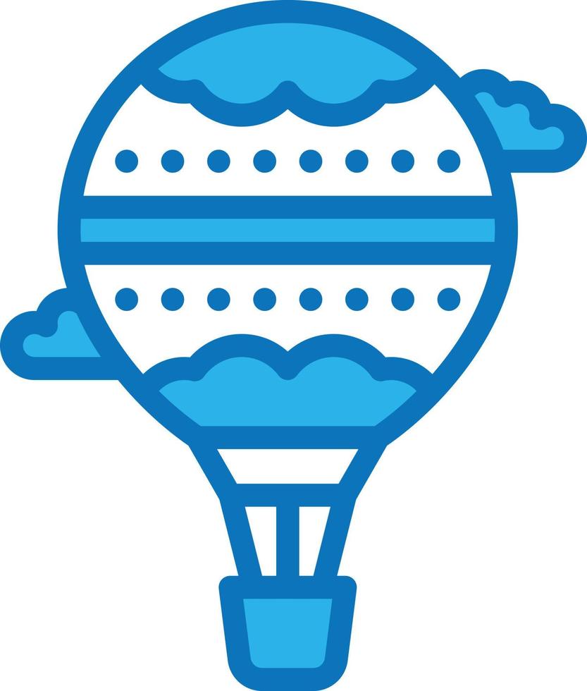 balloon hot air ride entertainment - blue icon vector