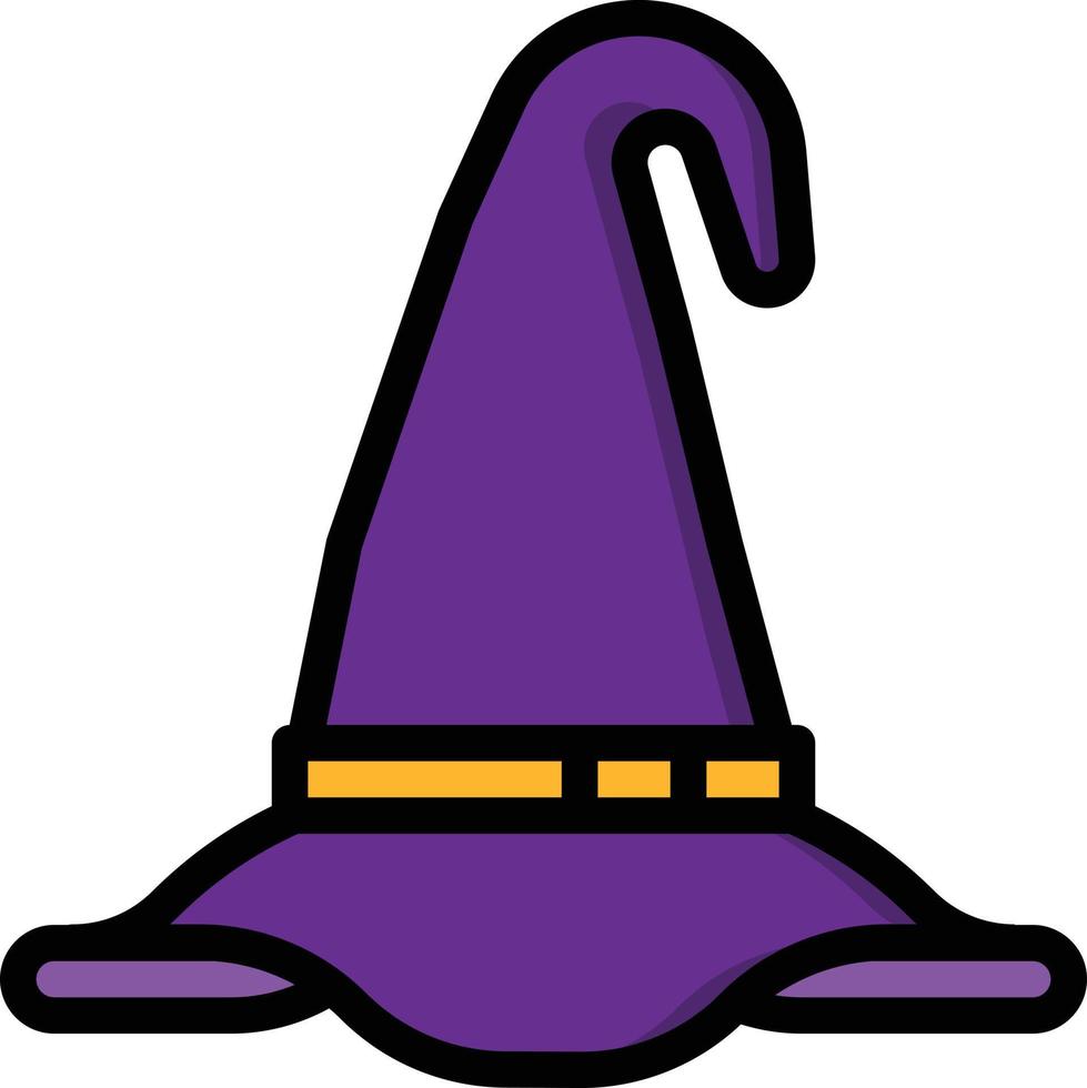 hat wizard witch magic halloween - filled outline icon vector