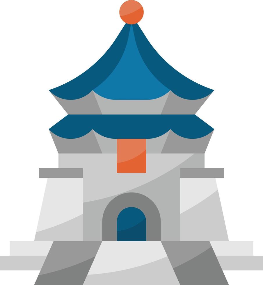 chiang kai shek memorial hall taipei taiwán hito - icono plano vector