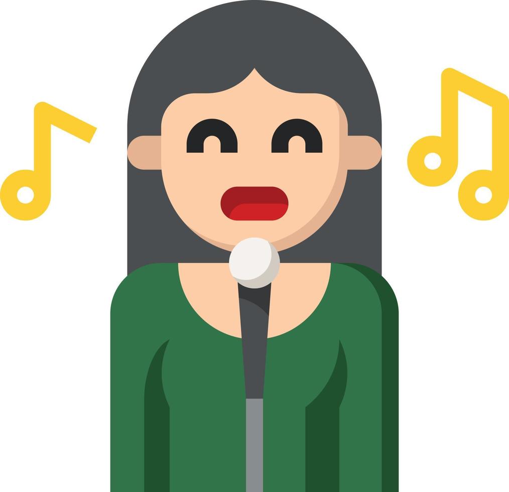 singer music musical instrument avatar - flat icon vector