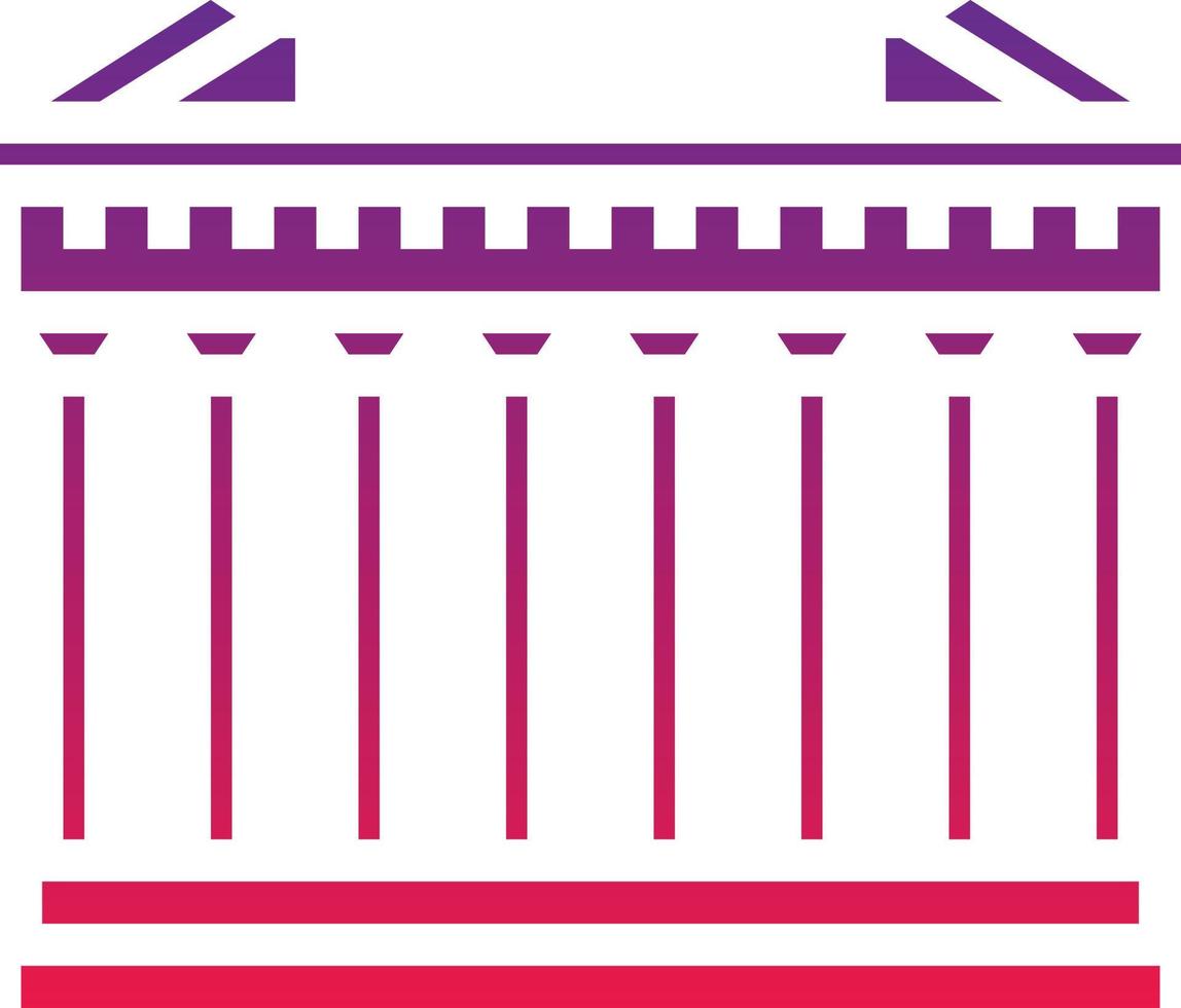 athens greece landmark parthenon building - solid gradient icon vector