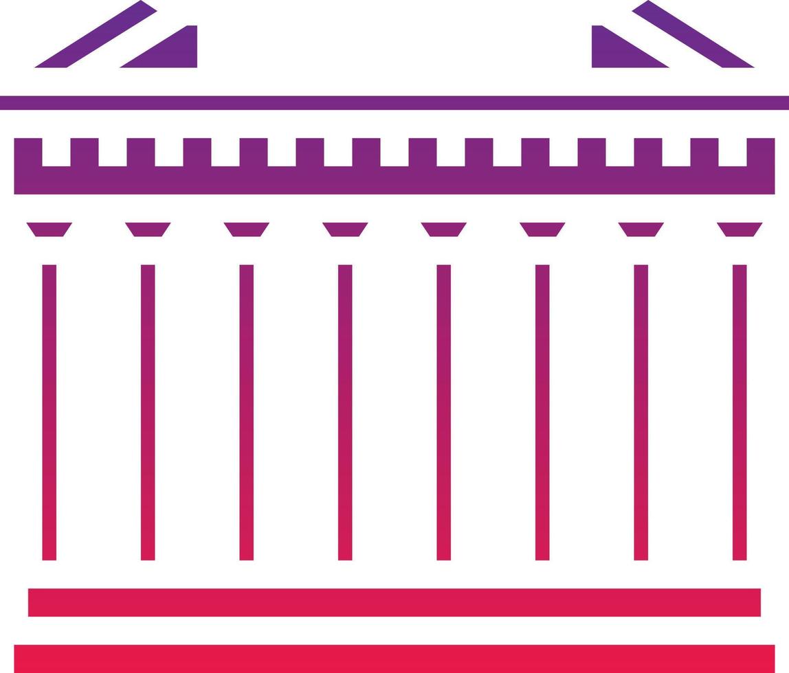 athens greece landmark parthenon building - solid gradient icon vector