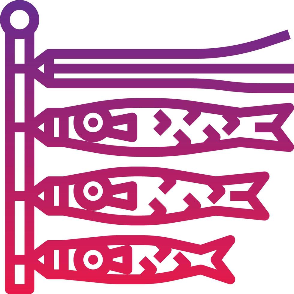 koinobori fish japan japaneses - gradient icon vector