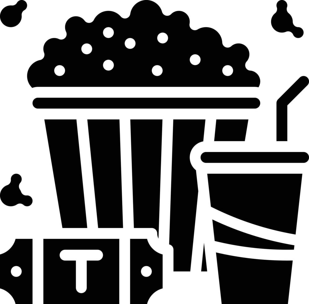 cinema movie theater popcorn entertainment - solid icon vector