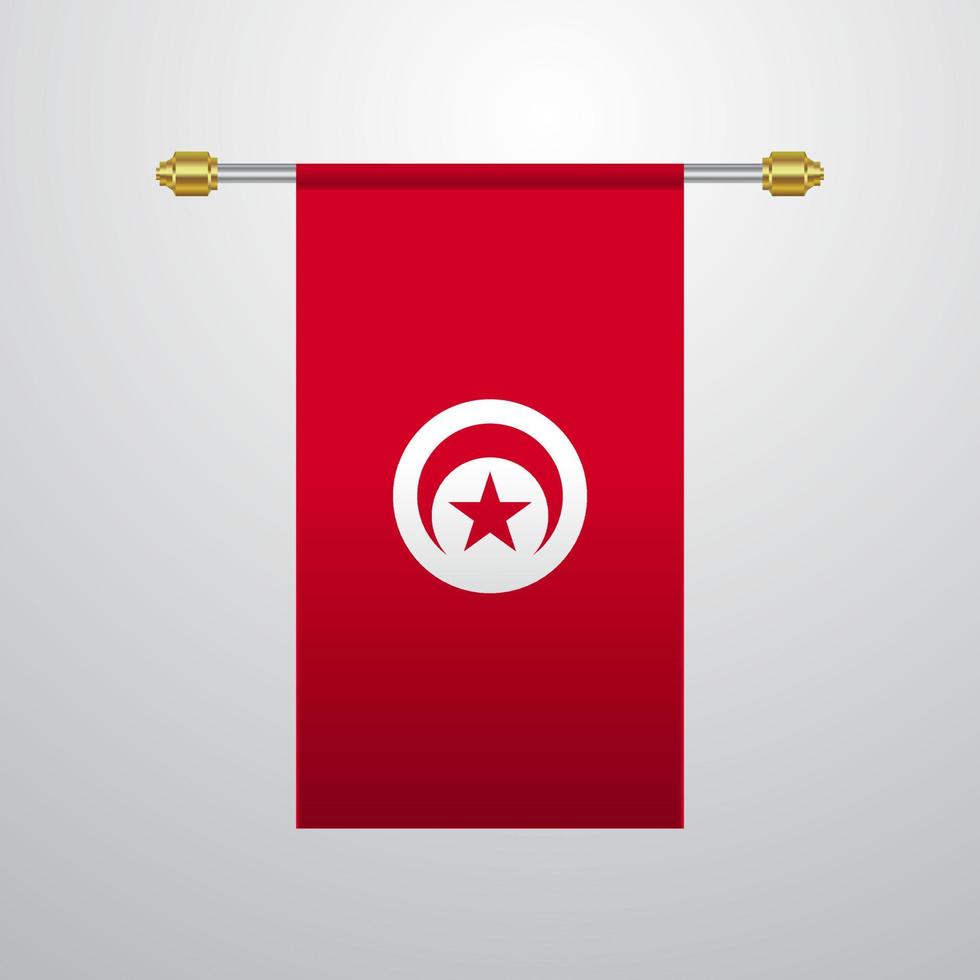 bandera colgante de túnez vector