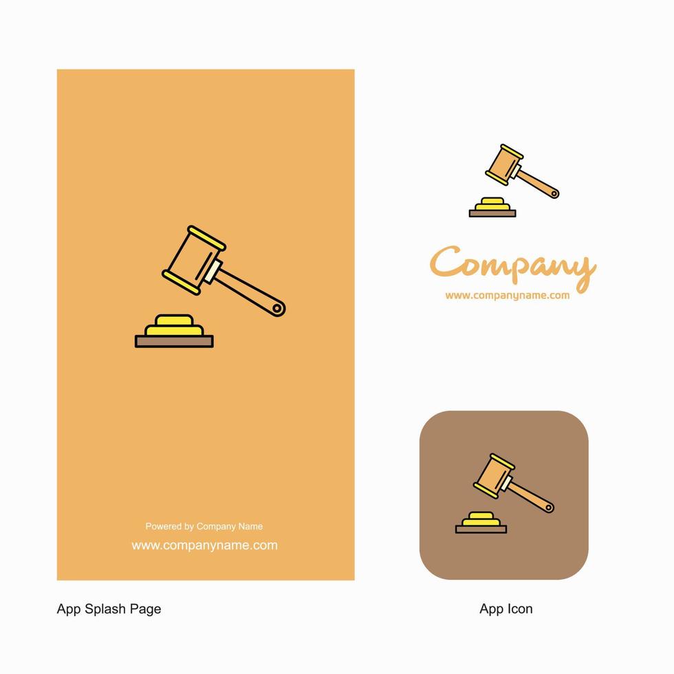 Hammer Company Logo App Icon and Splash Page Design Creative Business App Design Elements vector