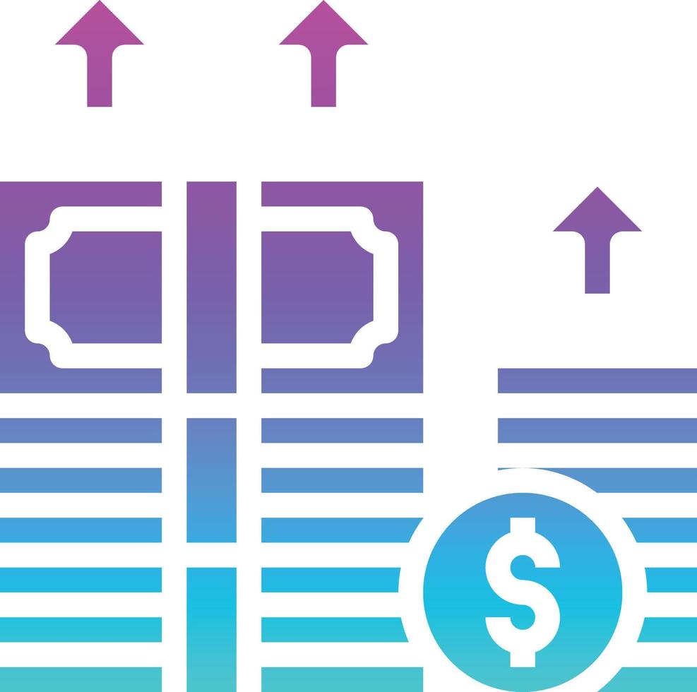 ganancia dinero inversión ganancia ingresos - icono sólido degradado vector