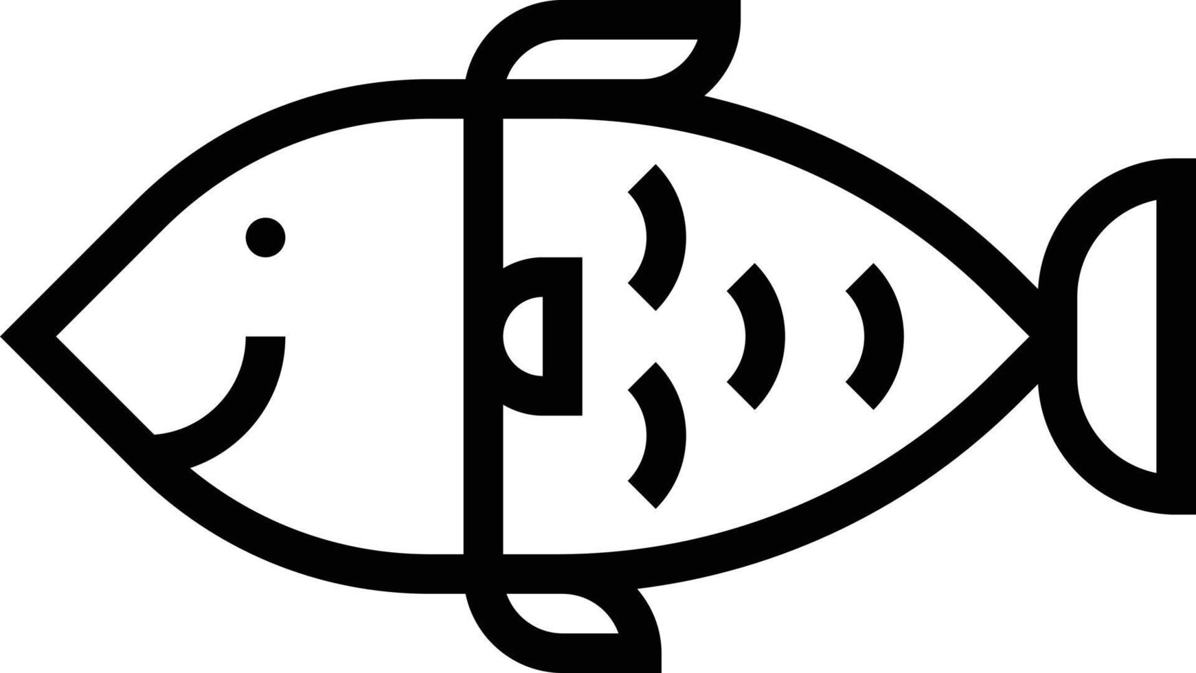 fish food meat - outline icon vector