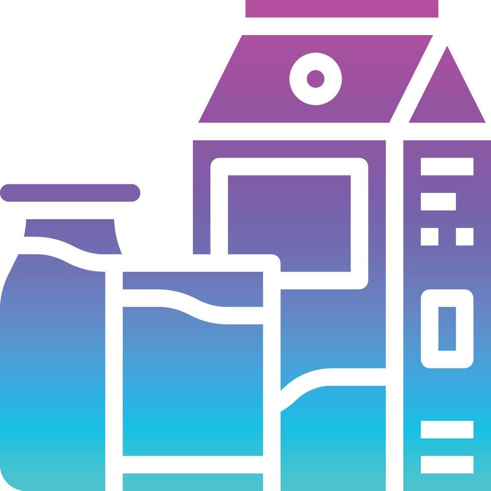 milk cafe restaurant bottle - solid gradient icon vector