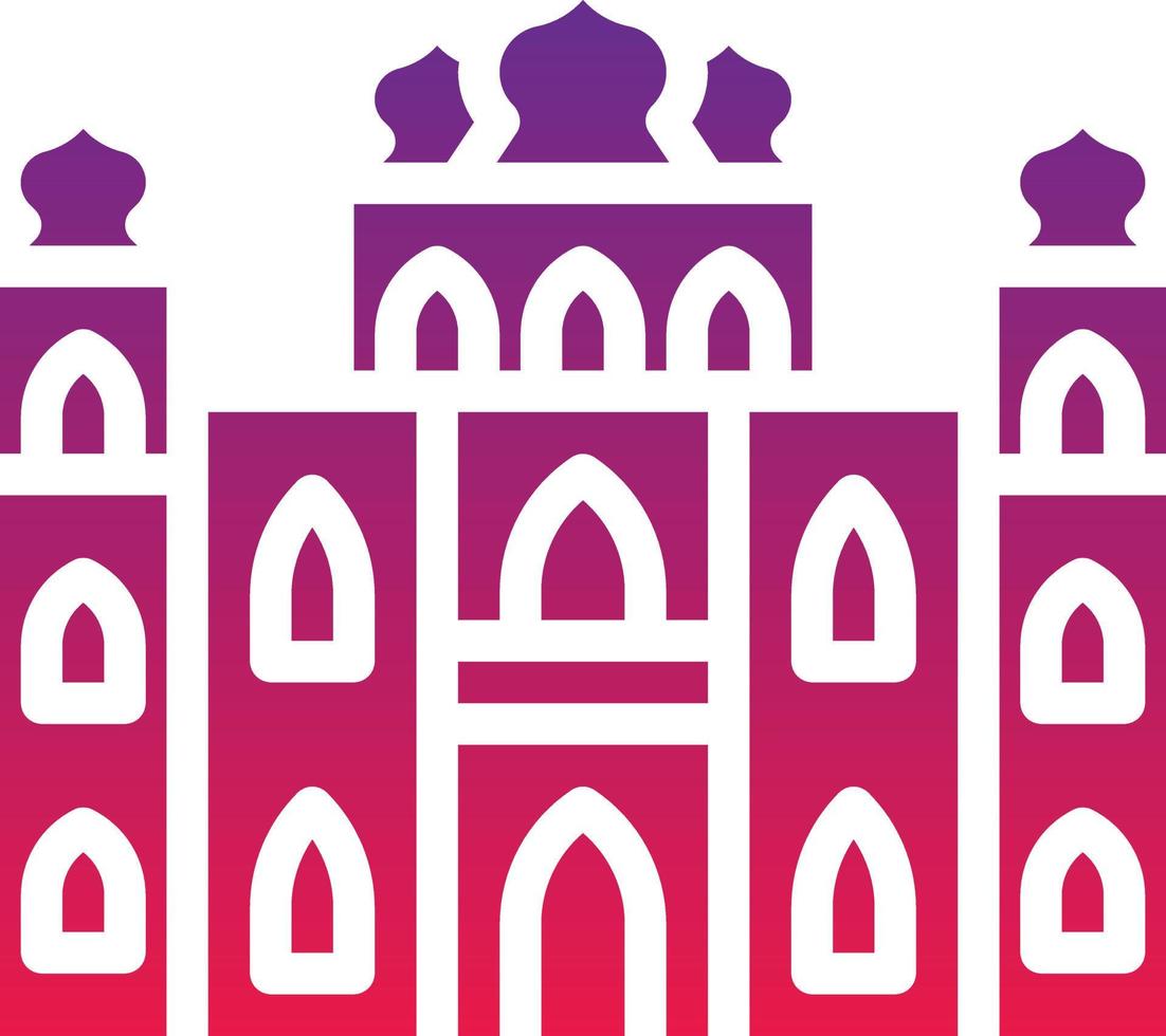 palace king estate castle building - solid gradient icon vector