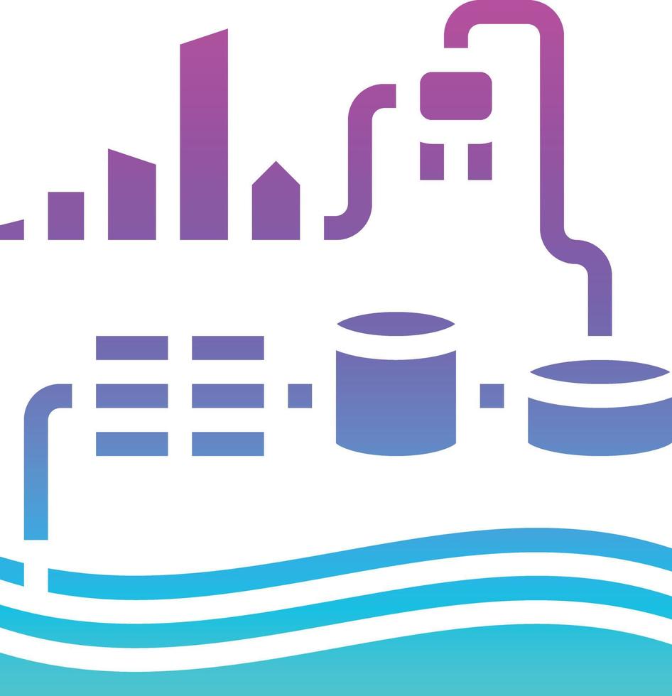 treatment water clean system ecology - solid gradient icon vector