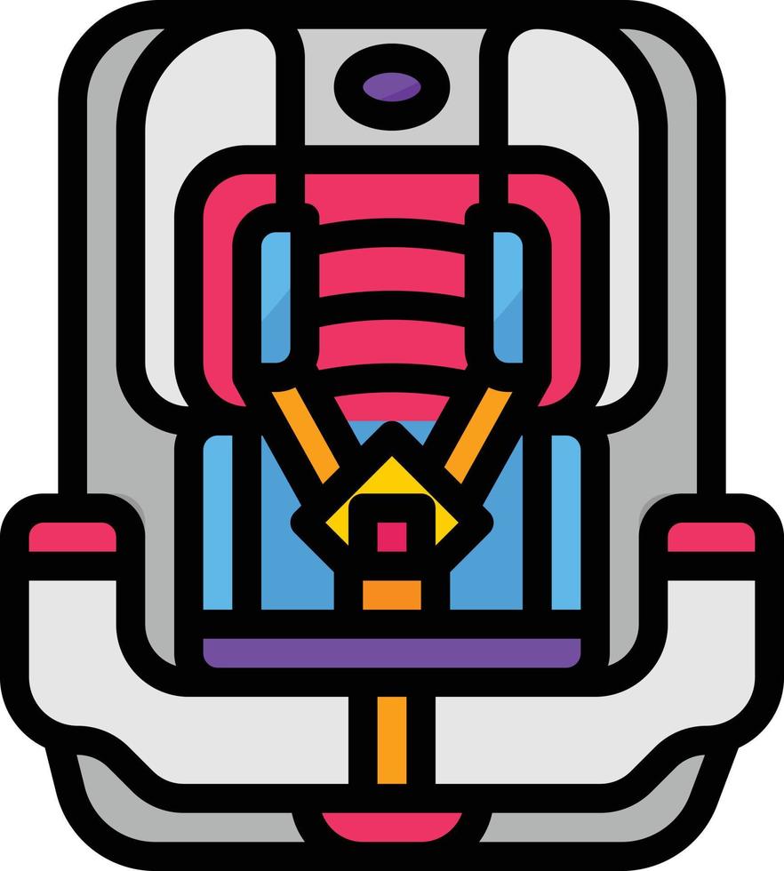 car seat safety belt baby accessories - filled outline icon vector