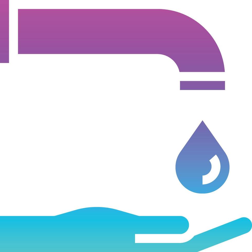 water saving hand wash clean ecology - solid gradient icon vector