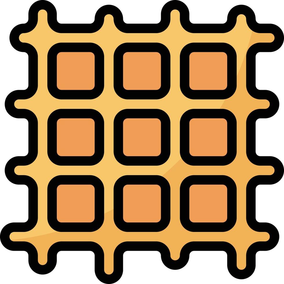 waffle café café restaurante - icono de contorno lleno vector