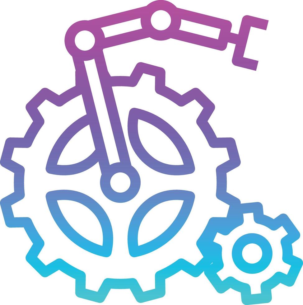 automation settings ai artificial intelligence - gradient icon vector