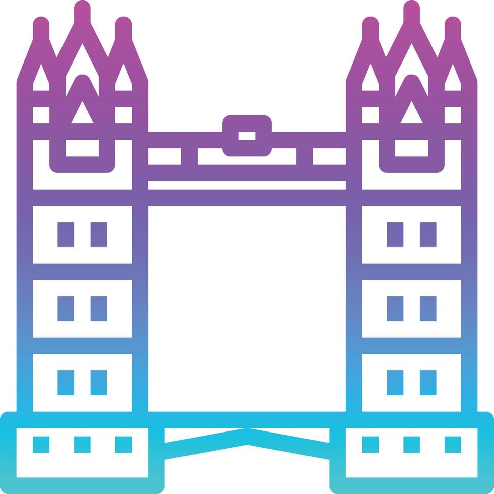 london bridge landmark england building - gradient icon vector